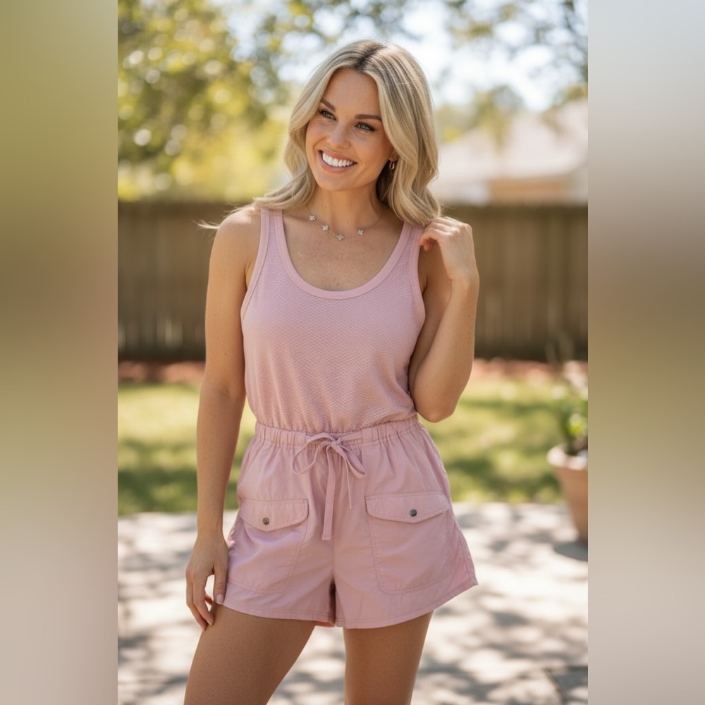 💋FP Movement by Free People Pink Romper 050
